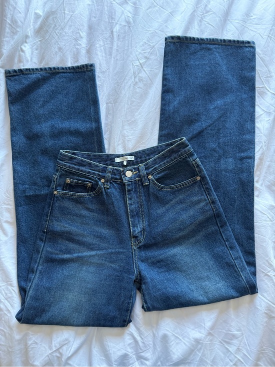 OAK + FORT Denim - OAK + FORT Straight Leg Dark Blue Oversized High Rise Jeans size Small